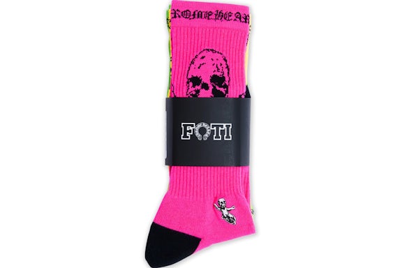 Chrome Hearts Foti Socks Neon Pink/Yellow/Green