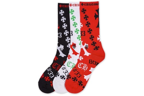 Chrome Hearts Stencil Socks Black/White/Red