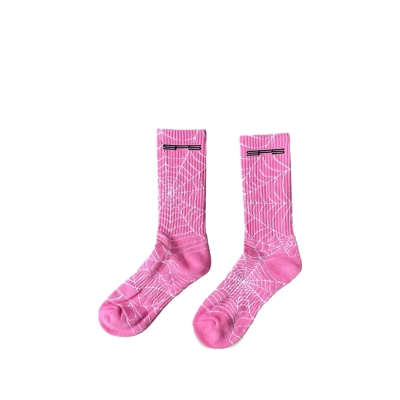 Sp5der Spiderweb-print Sock Pink 01