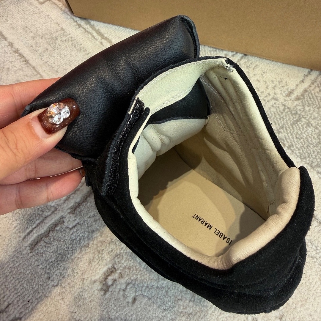 Isabel Marant Bekett Leather Wedge Sneakers Black