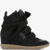 Isabel Marant Bekett Leather Wedge Sneakers Black