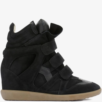 Isabel Marant Bekett Leather Wedge Sneakers Black 01