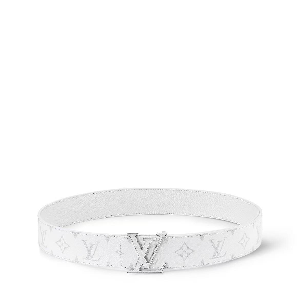 Louis Vuitton LV Initiales 40mm Reversible Belt Silver-color LV Initials Buckle Inlaid with Taïga Calf Leather