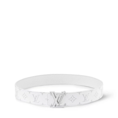 Louis Vuitton LV Initiales 40mm Reversible Belt Silver-color LV Initials Buckle Inlaid with Taïga Calf Leather 01