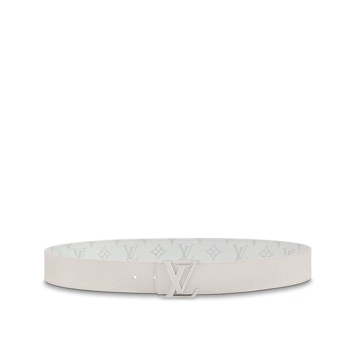 Louis Vuitton LV Initiales 40mm Reversible Belt Silver-color LV Initials Buckle Inlaid with Taïga Calf Leather