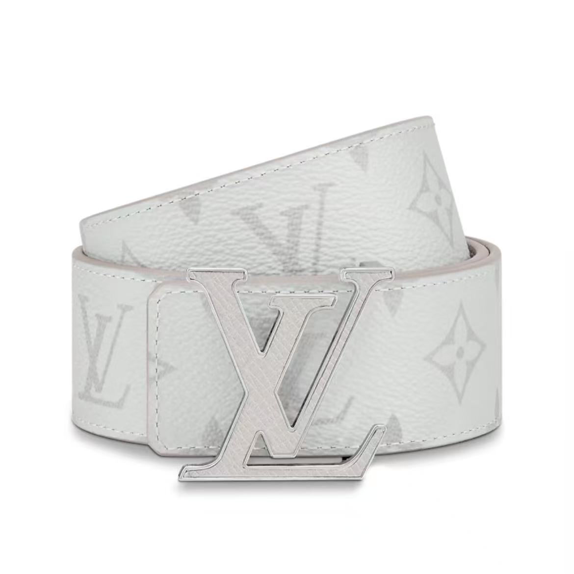 Louis Vuitton LV Initiales 40mm Reversible Belt Silver-color LV Initials Buckle Inlaid with Taïga Calf Leather