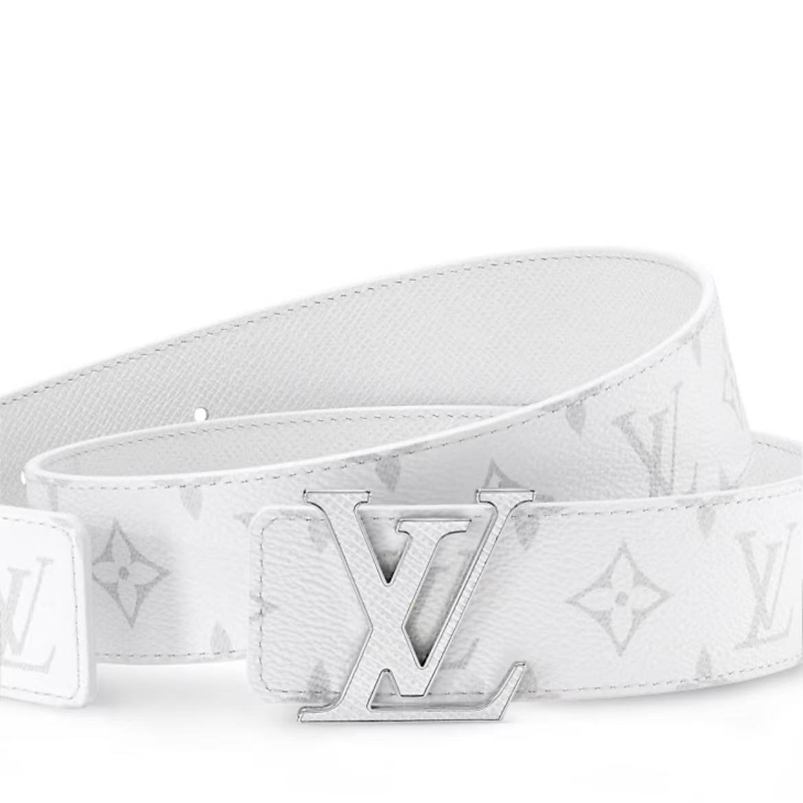 Louis Vuitton LV Initiales 40mm Reversible Belt Silver-color LV Initials Buckle Inlaid with Taïga Calf Leather