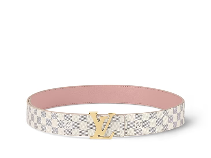 Louis Vuitton LV Initials 30MM Reversible Belt Damier Azur Canvas