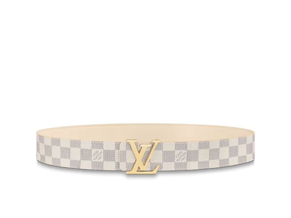 Louis Vuitton LV Initials 40MM Reversible Belt Gold-color Hardware LV Initiales Damier Azur Canvas