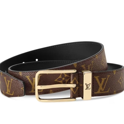 Louis Vuitton LV Pont Neuf Monogram 35mm Belt Monogram/Brown Gold-toned Rectangular Buckle 02