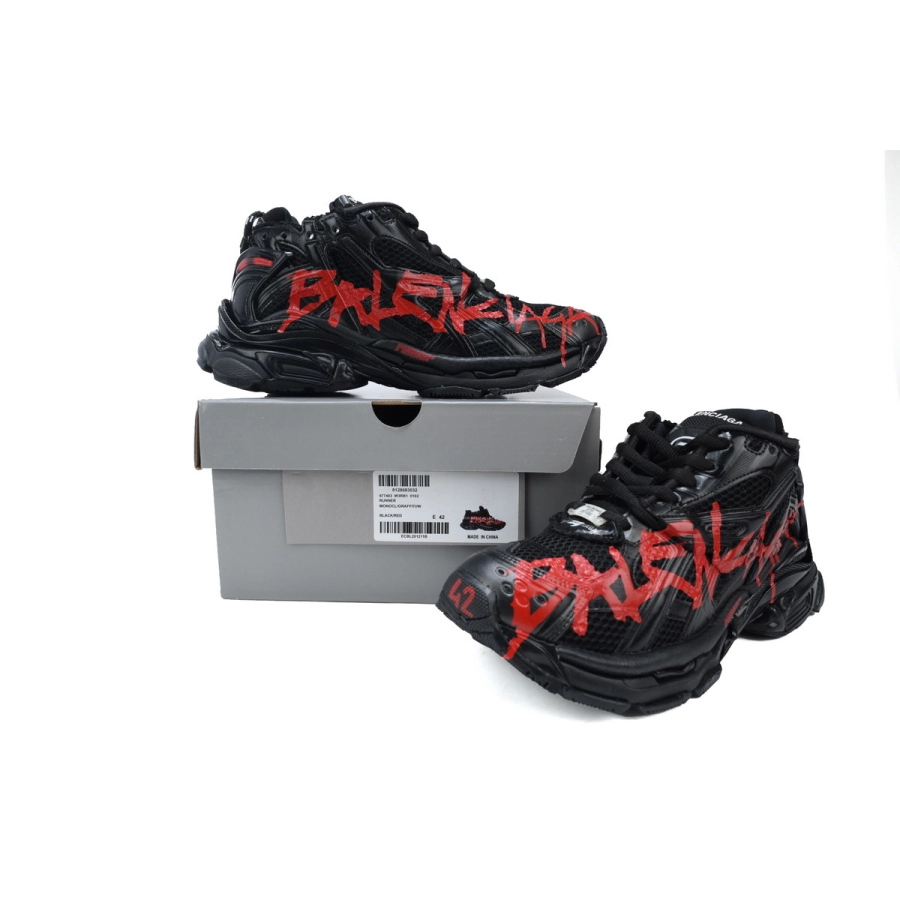Balenciaga Runner Black And Red Characters