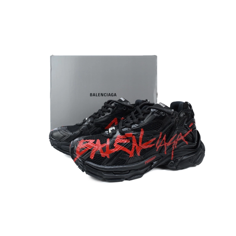 Balenciaga Runner Black And Red Characters