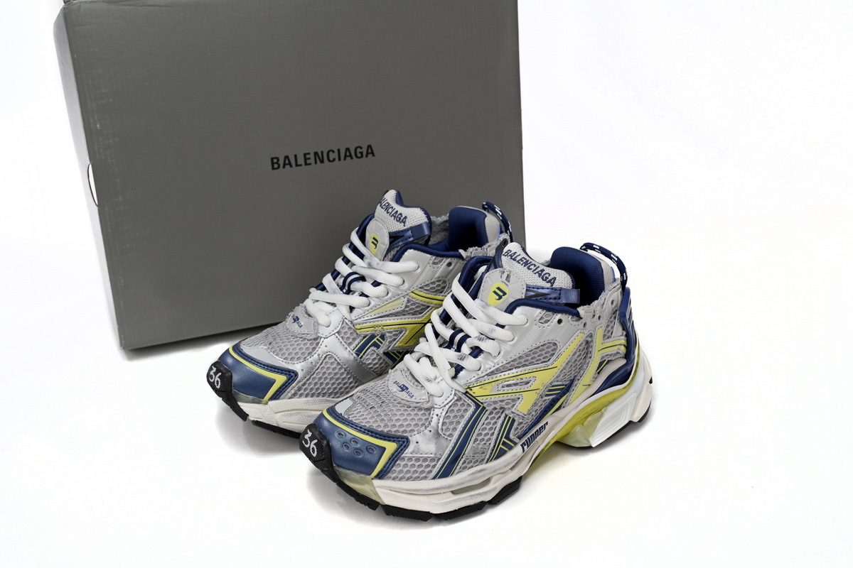 Balenciaga Runner Bai Huang Lan 677402 W3RB5 9174 