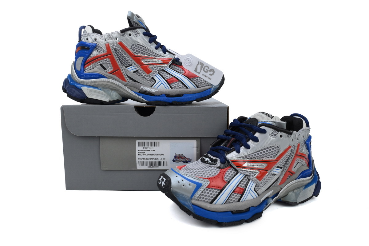 Balenciaga Runner Sneakers Multicolor Grey Blue Red Black 677403 W3RB6 1264