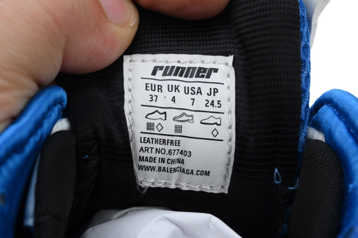 Balenciaga Runner White Blue 677403 W3RB3 4912 
