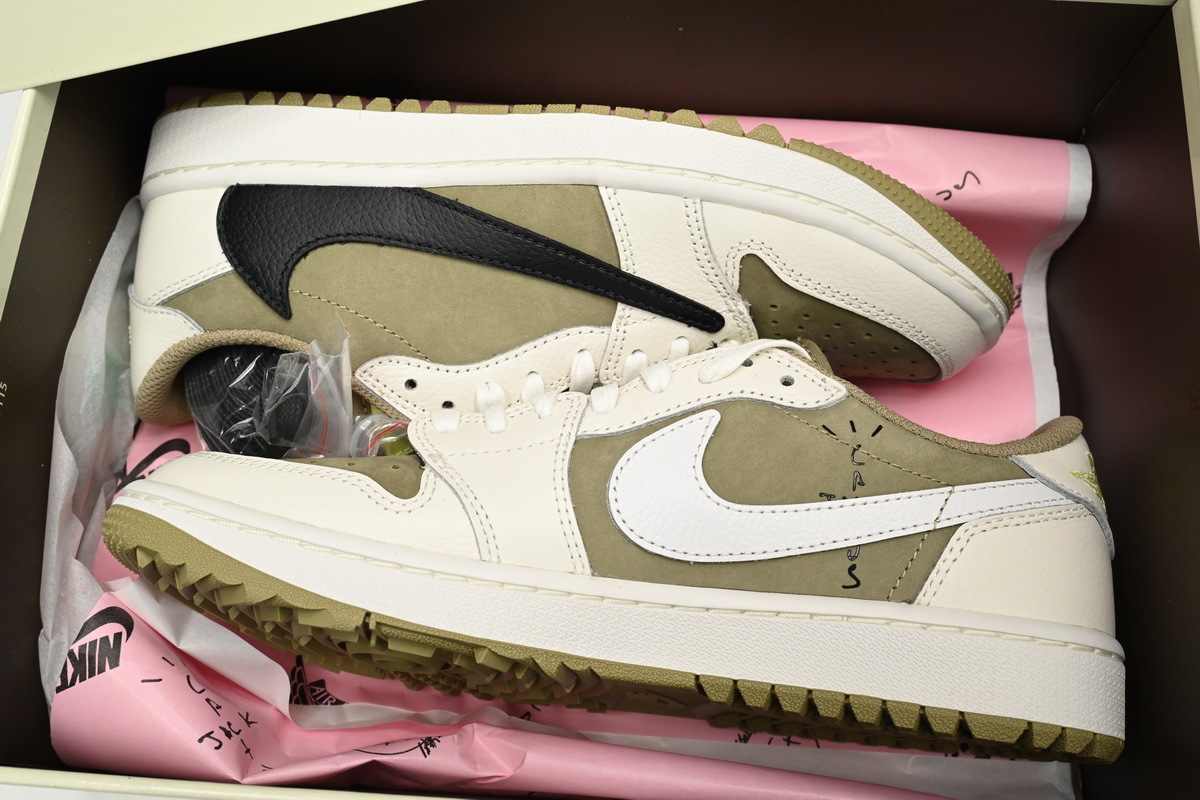 APEX Travis Scott x Air Jordan 1 Low Black, White, Green FZ3124-200