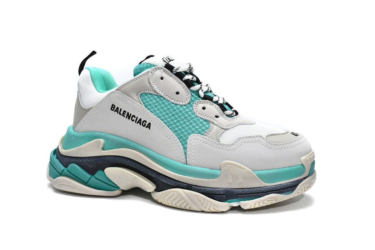 Balenciaga Triple S White Grey Turquoise 524039 W09E1 9878