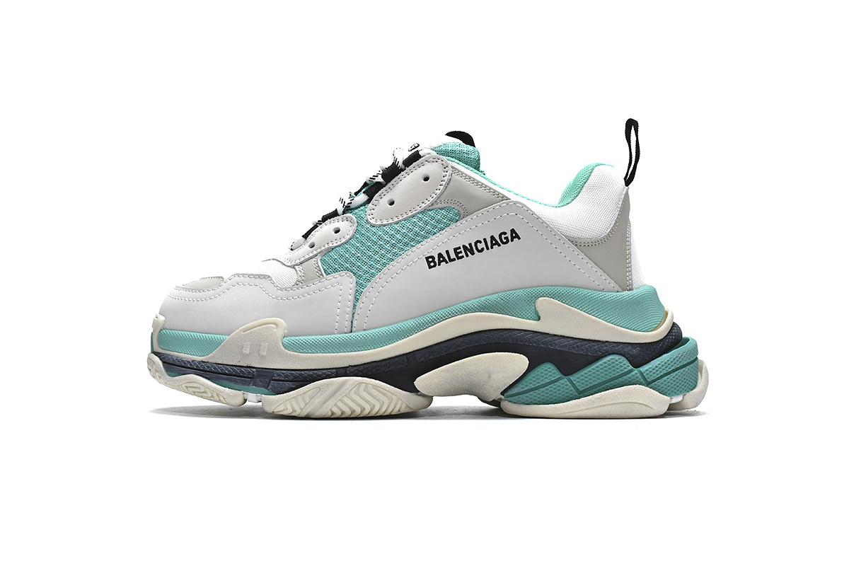 Balenciaga Triple S White Grey Turquoise 524039 W09E1 9878