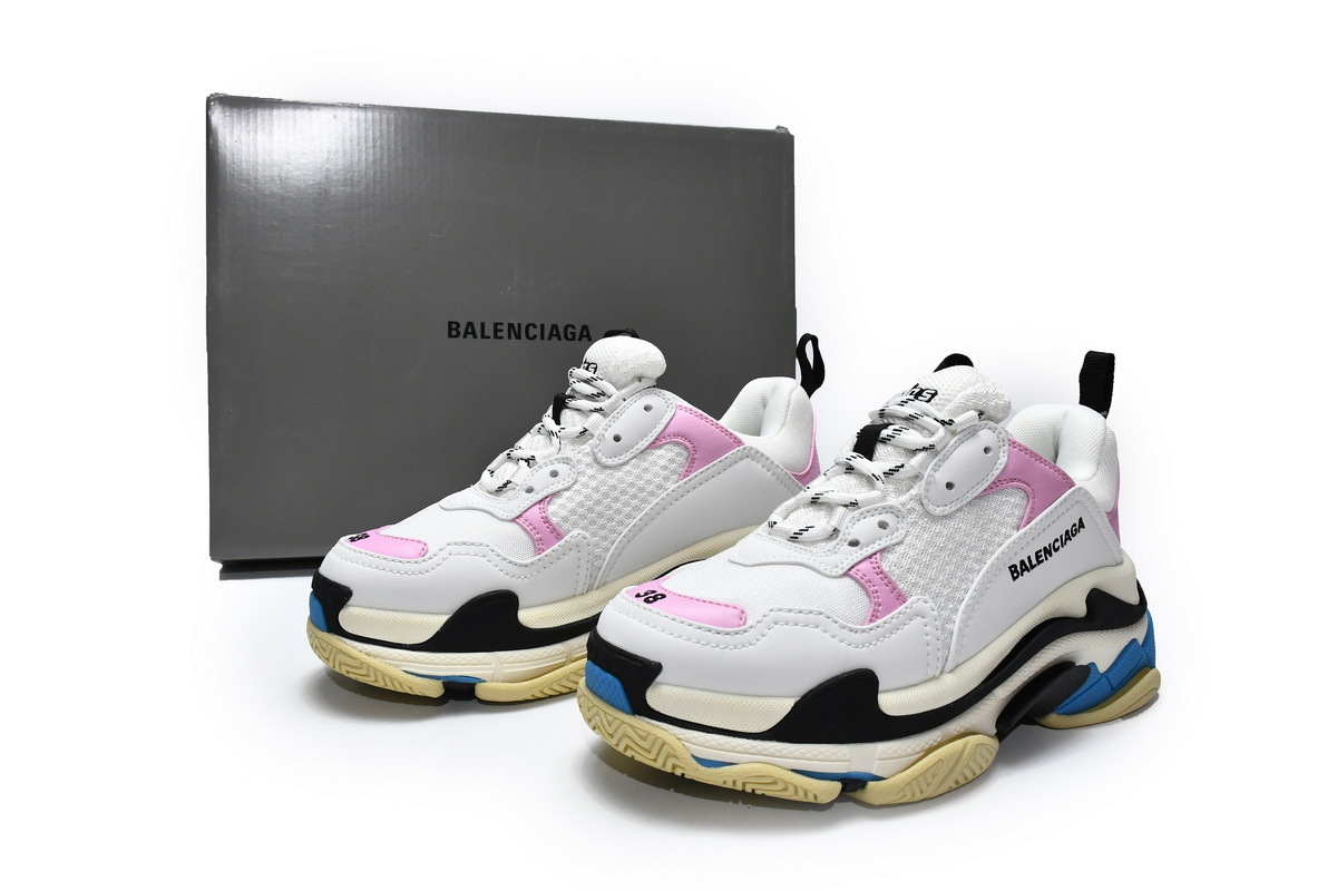 Balenciaga Triple S White Pink Blue 524039 W09ON 8866