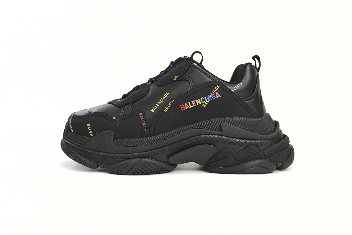 Balenciaga Triple S Allover Logo Multicolor Black 524039 W2FA1 1210