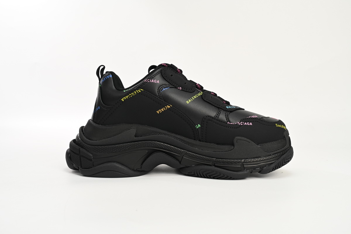 Balenciaga Triple S Allover Logo Multicolor Black 524039 W2FA1 1210