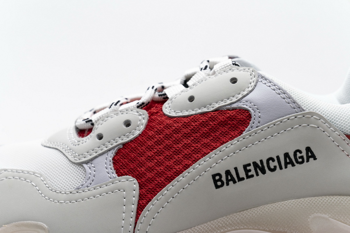 Balenciaga Triple S Grey Red Clear Sole 544351 W09E1 4552