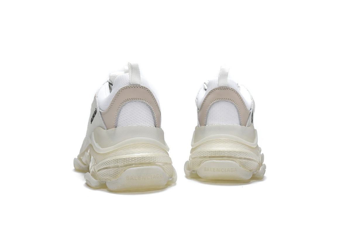 Balenciaga Triple S White Light Grey Clear Sole 544351 W09E1 9000
