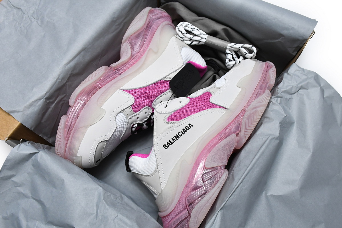 Balenciaga Triple S White Pink Clear Sole 544351 W09OH 7081