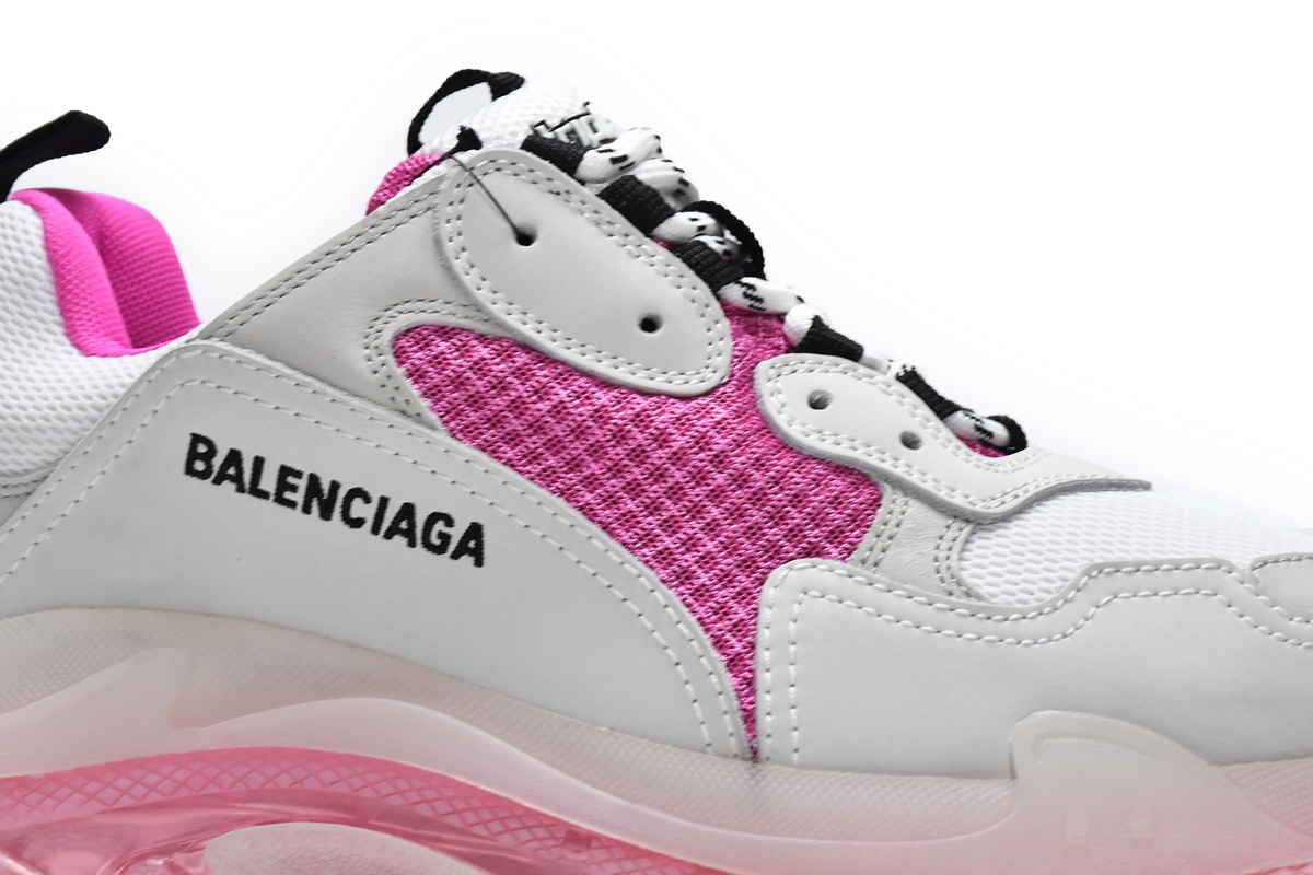 Balenciaga Triple S White Pink Clear Sole 544351 W09OH 7081
