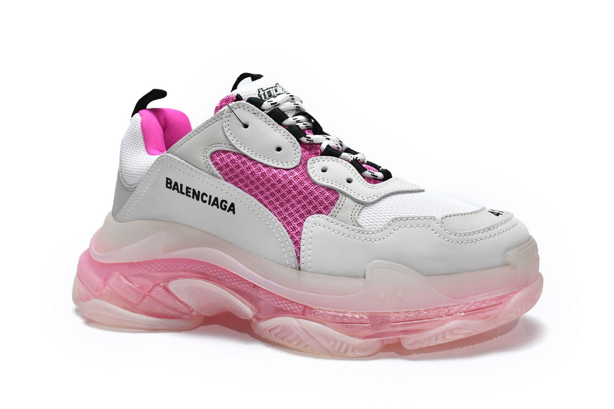 Balenciaga Triple S White Pink Clear Sole 544351 W09OH 7081