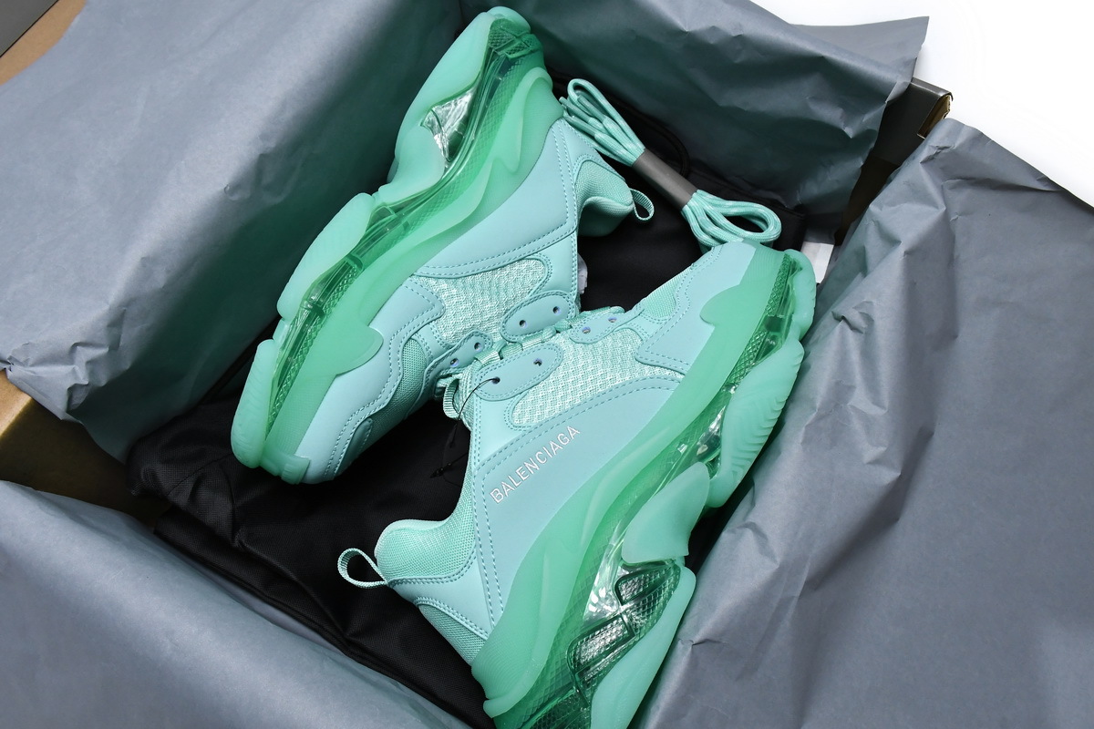 Balenciaga Triple S Mint Green Clear Sole 544351 W2GA1 4500