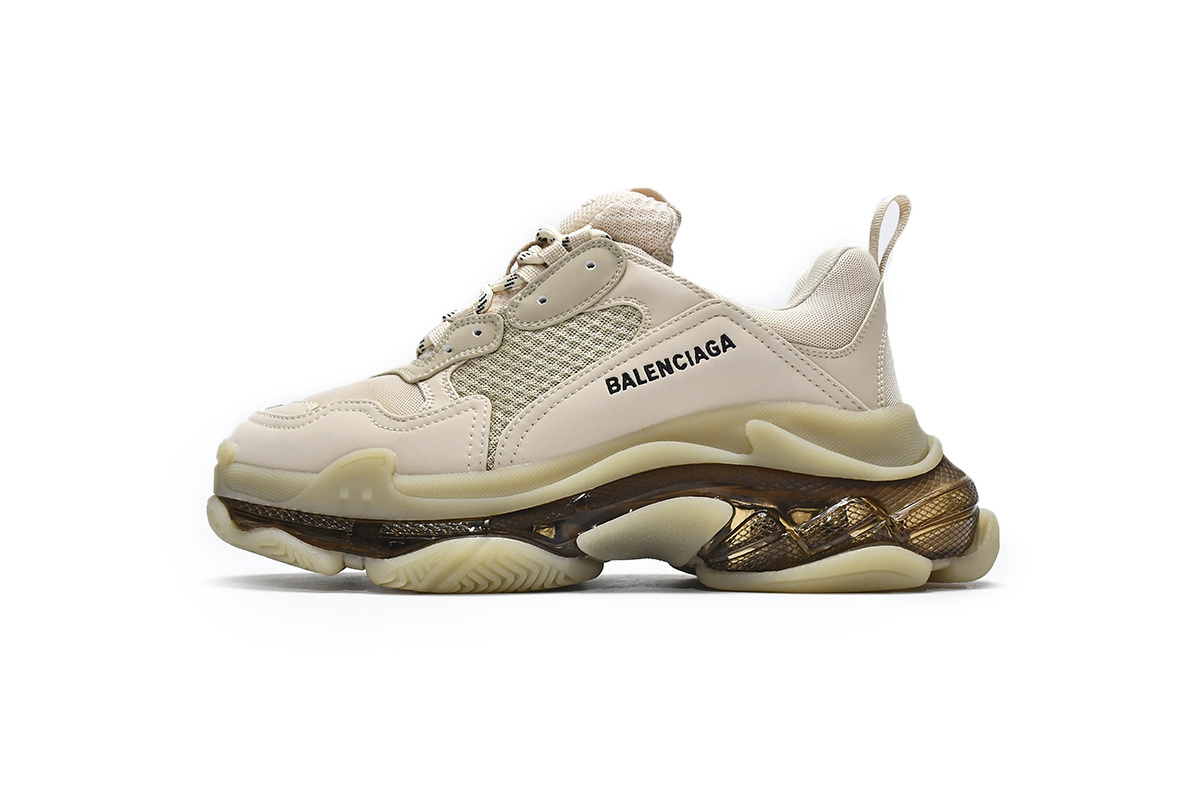 Balenciaga Triple S Beige Brown Clear Sole 544351 W2GA1 9710