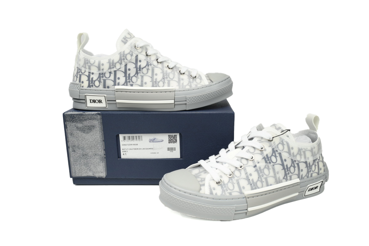 Dior B23 Low Dior Oblique  White Grey