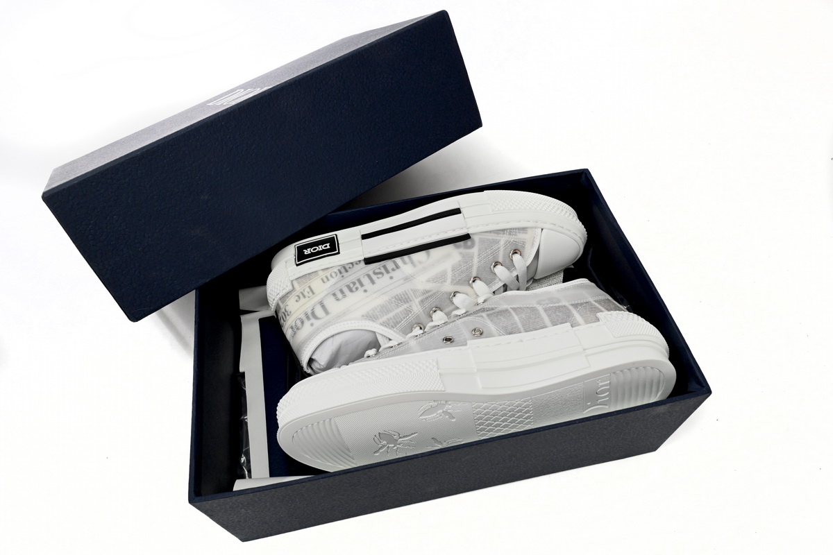 Dior B23 Low Dior Newspaper  White Black