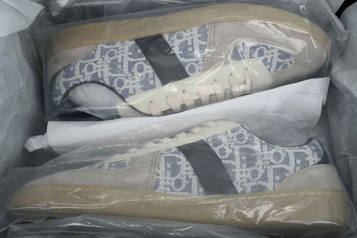 Dior B01 Matchpoint Sneaker Blue Dior Oblique Canvas with Grey Suede and Gum Sole