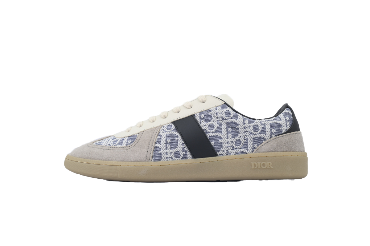 Dior B01 Matchpoint Sneaker Blue Dior Oblique Canvas with Grey Suede and Gum Sole