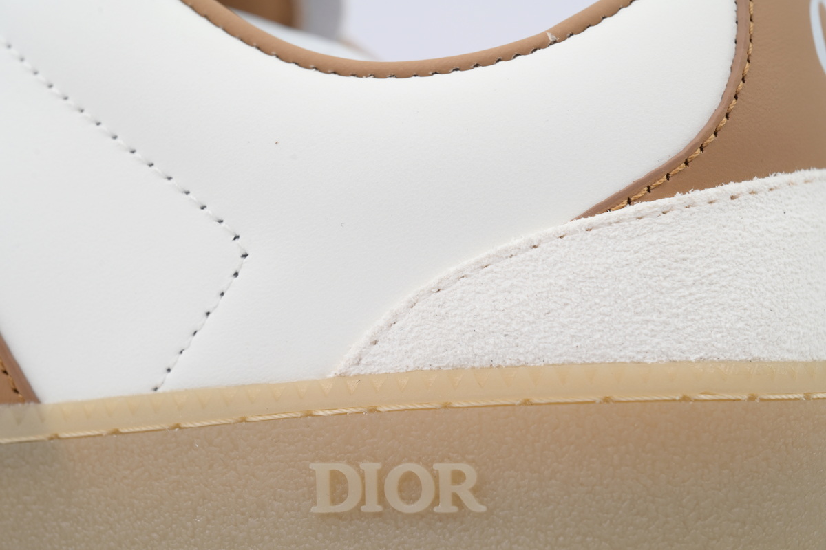 Dior B01 Matchpoint Sneaker White Cognac Smooth Calfskin with Gum Sole
