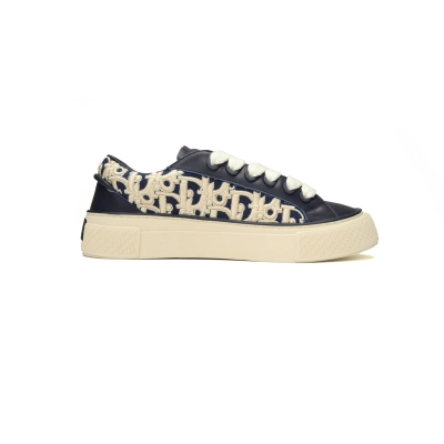 Dior B33 Navy Blue Smooth Calfskin Oblique Raised Embroidery 02