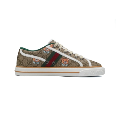 Kai x Gucci Tennis 1977 'Brown Teddy Bear' Canvas Sneaker   660017 2YF10 8960  02