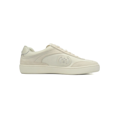 Gucci G75 Suede and Mesh Sneaker Ivory White   791742 AADM0 9110 02