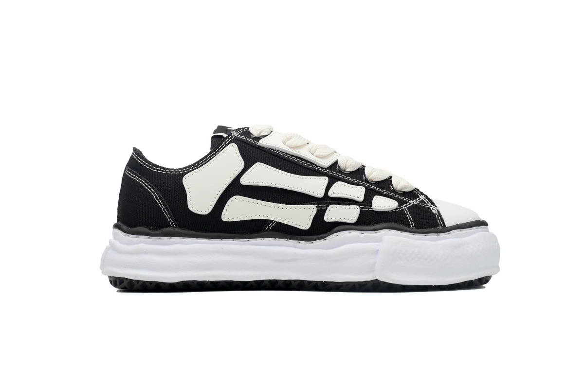 Maison Mihara Yasuhiro x Amiri Blakey OG Sole Canvas Low Black White Impact Bone   A11FW735-BLK
