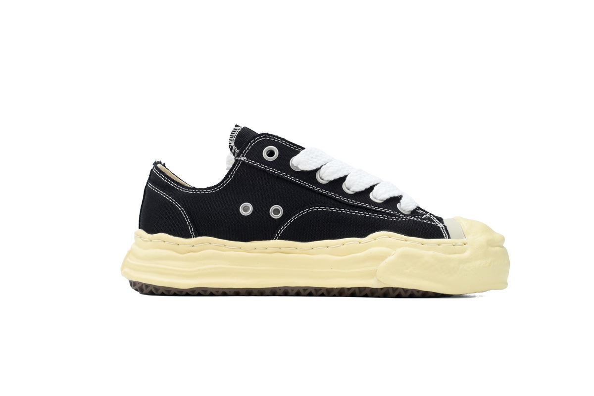 Maison Mihara Yasuhiro Hank OG Sole Canvas Low Black Aged Yellow Sole  A05FW702-YEL