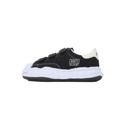 Maison Mihara Yasuhiro Blakey OG Sole Canvas Low Velcro Black White   A09FW734-BLK 01