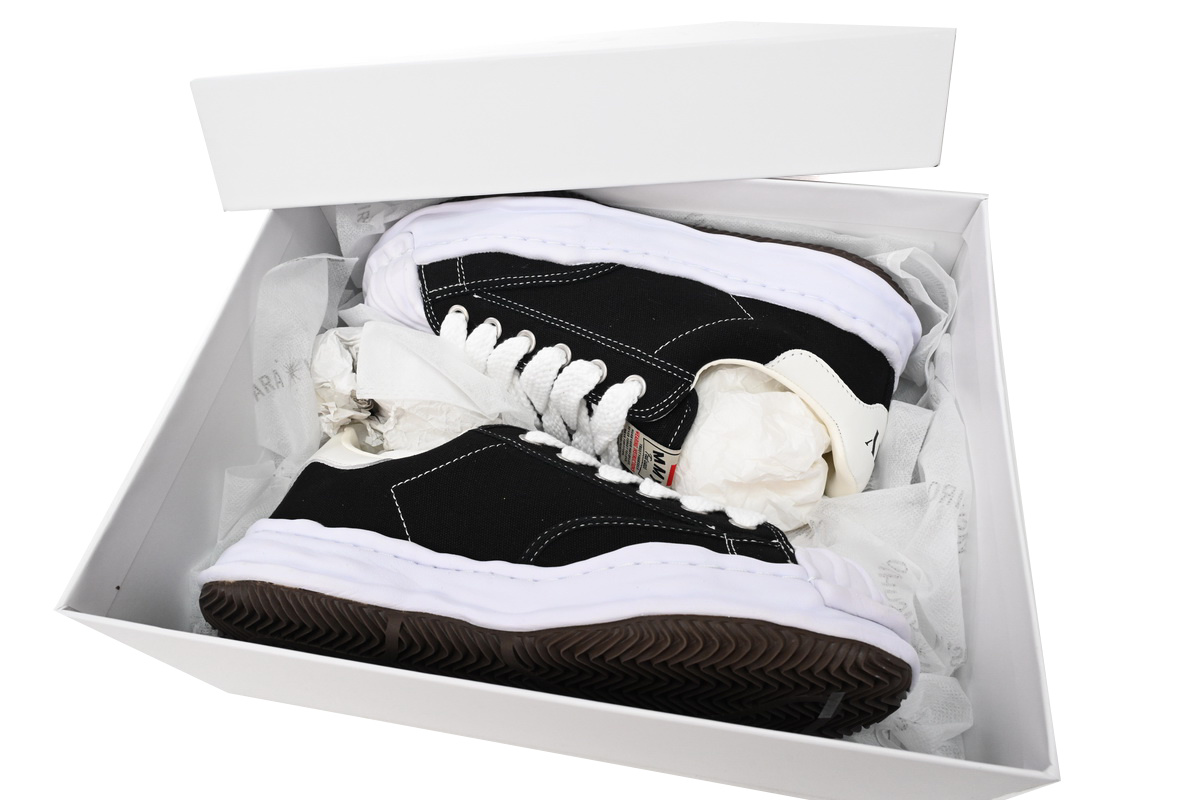 Maison Mihara Yasuhiro Blakey OG Sole Canvas Low Black White   A06FW702-BLK