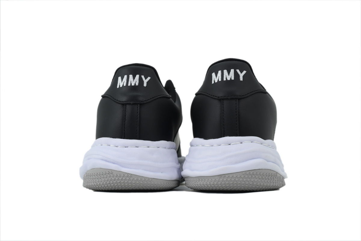 Maison Mihara Yasuhiro Wayne OG Sole Leather Low Black White Panda   A07FW702-BLK
