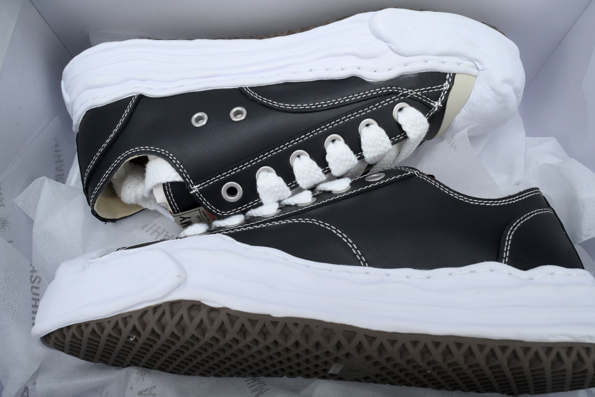 Maison Mihara Yasuhiro Peterson OG Sole Leather Low Black White  A01FW703-BLK