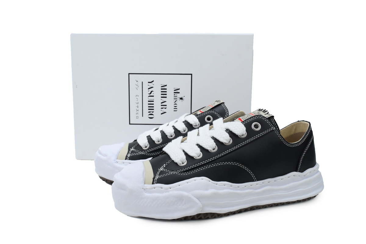 Maison Mihara Yasuhiro Peterson OG Sole Leather Low Black White  A01FW703-BLK