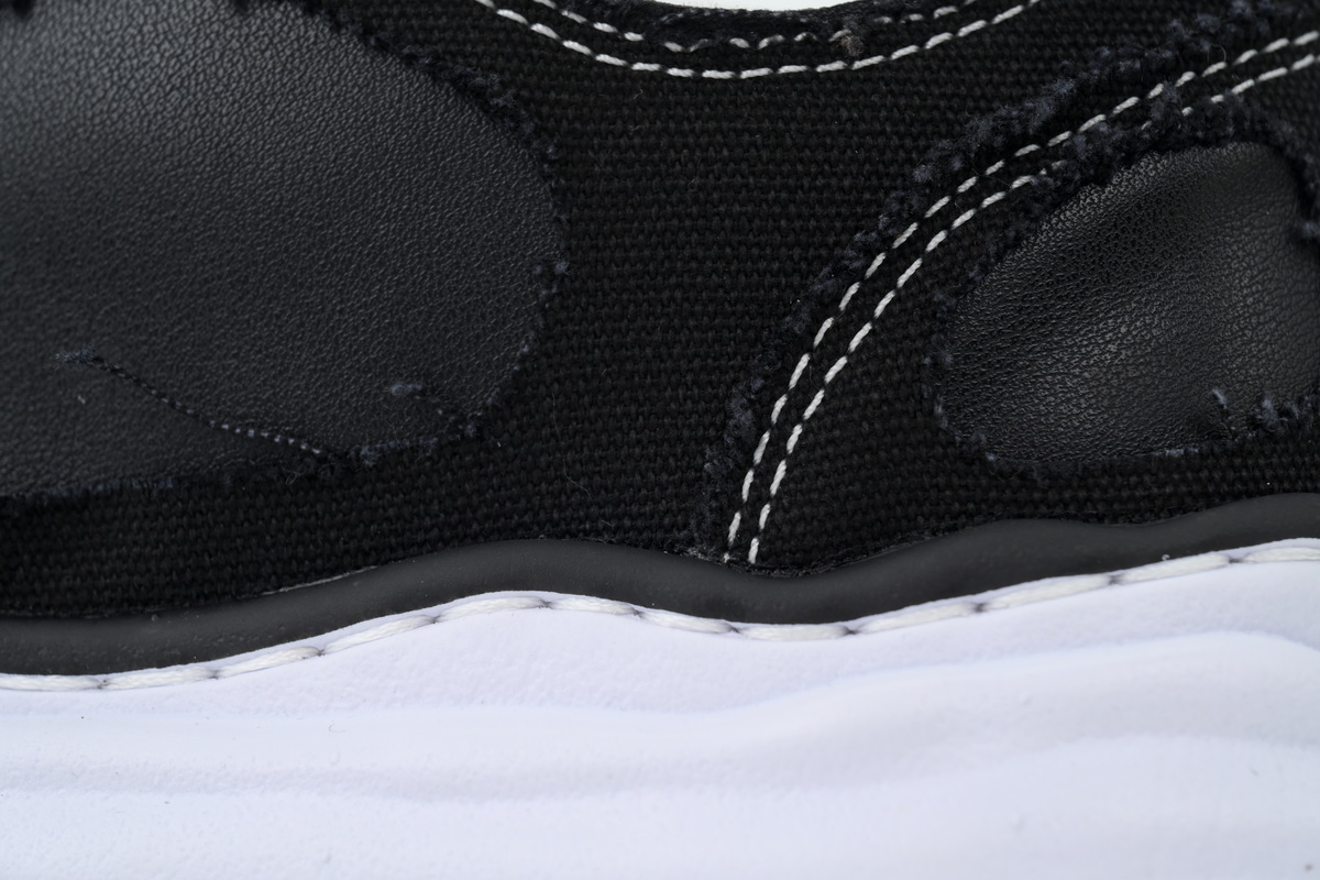 Maison Mihara Yasuhiro Peterson OG Sole Canvas Low Distressed Black White Black Piping   A01FW717-BLK