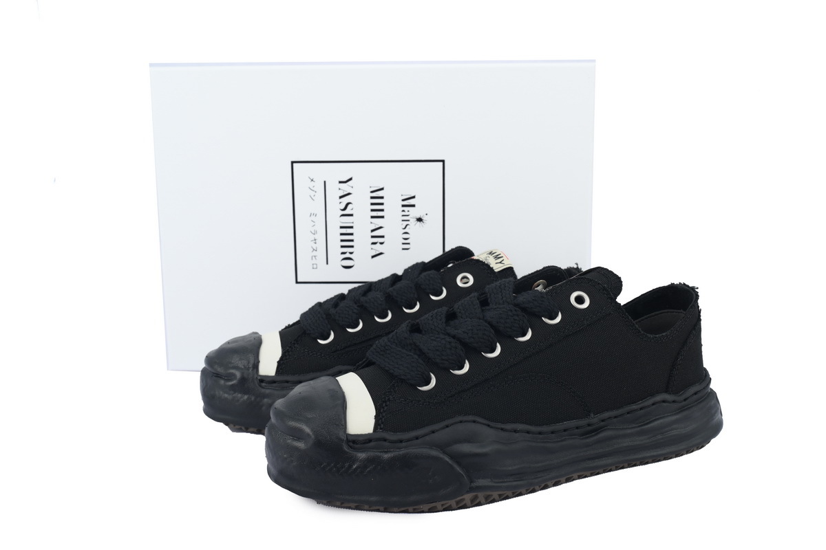 Maison Mihara Yasuhiro Peterson OG Sole Canvas Low Top Sneakers Black Black A01FW702