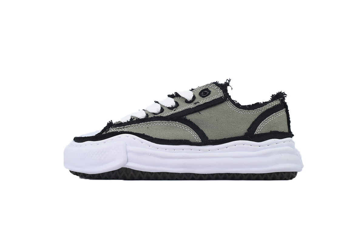 Maison Mihara Yasuhiro Baker OG Sole Canvas Low Distressed Khaki Grey  A02FW717-KHA